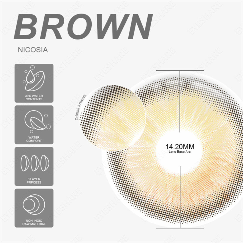 Nicosia Brown Cosmetic Colour Contact Lenses
