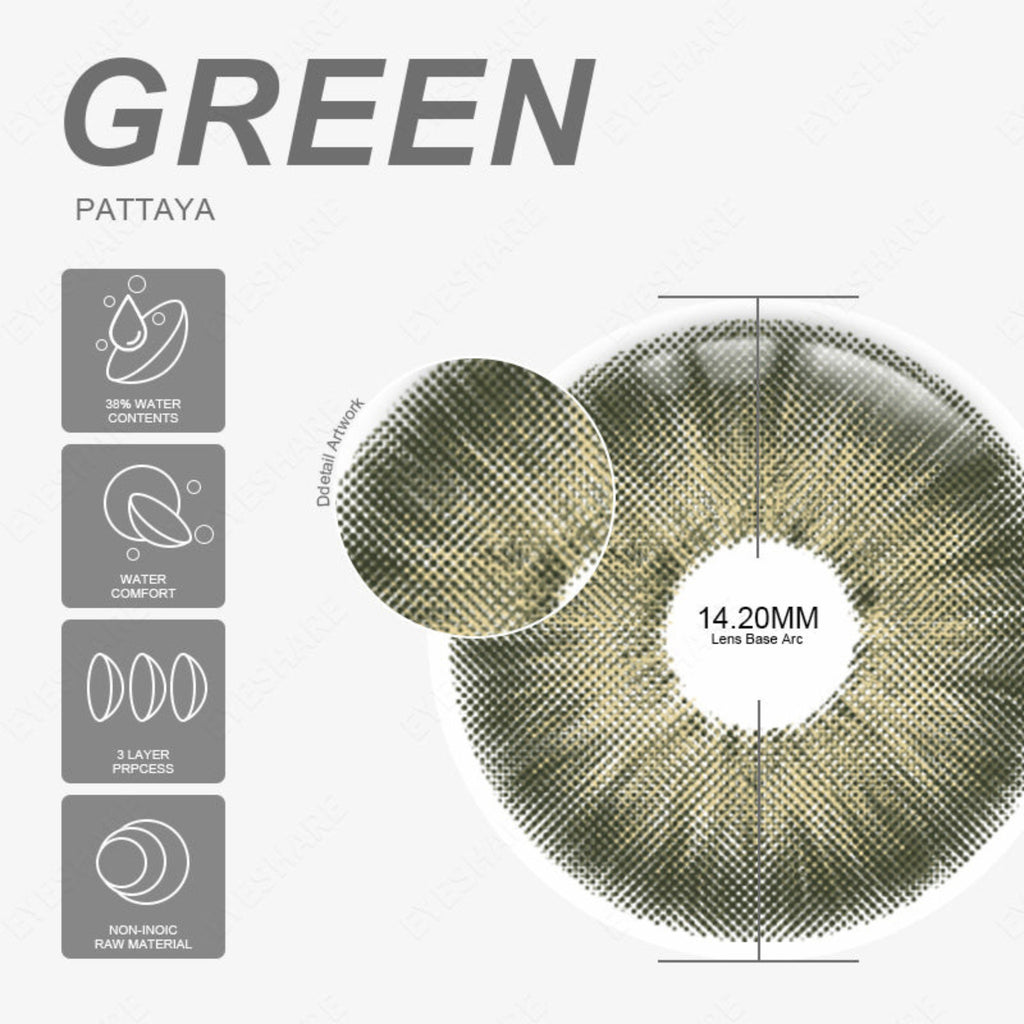 Pattaya Green Cosmetic Colour Contact Lenses