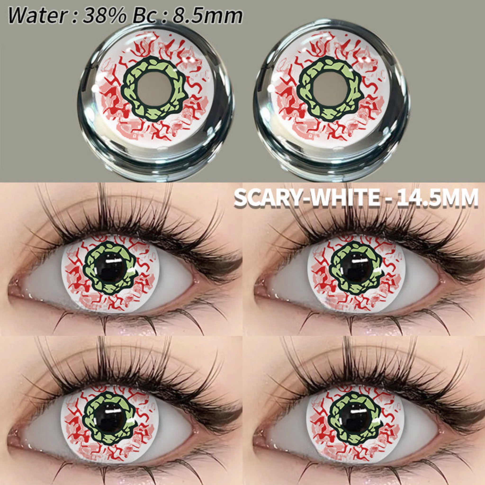 Scary White Cosplay Colour Contact Lenses