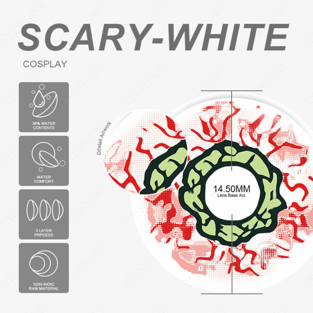 Scary White Cosplay Colour Contact Lenses