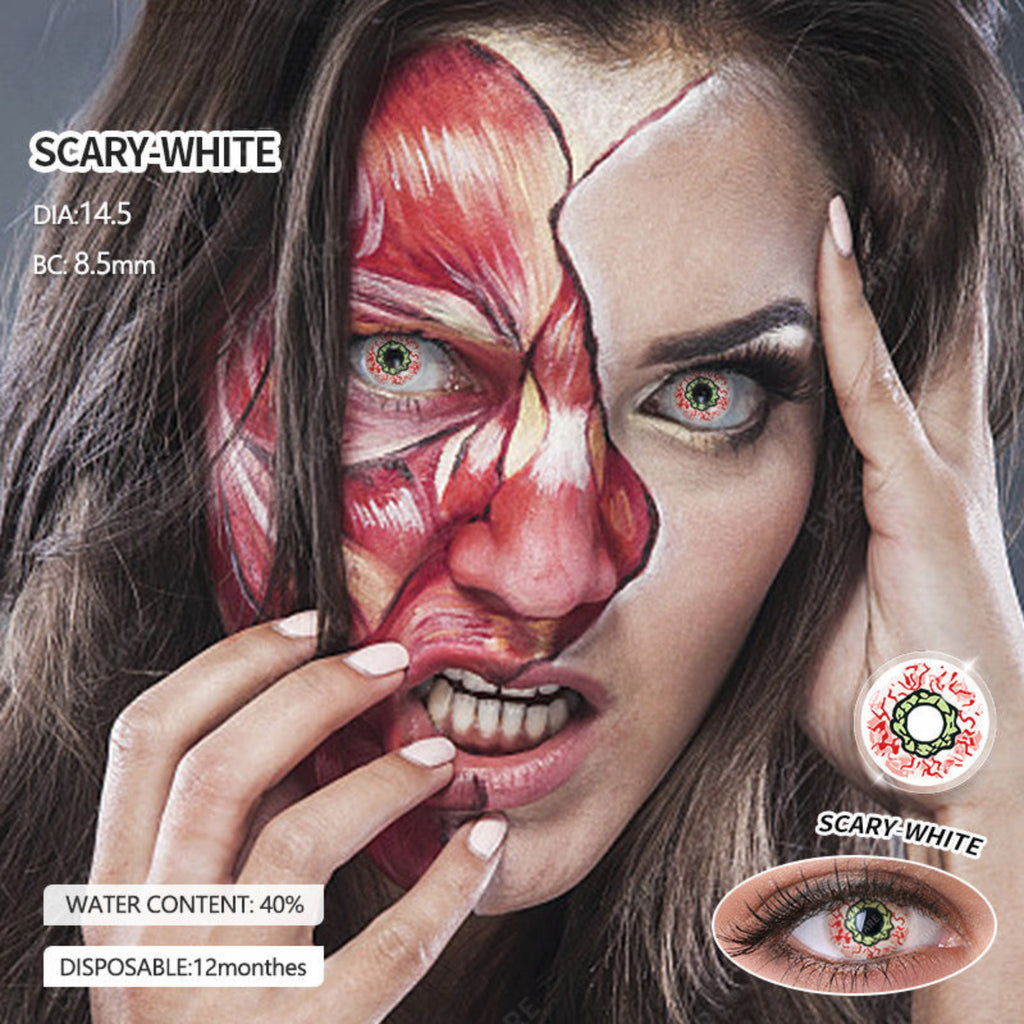 Scary White Cosplay Colour Contact Lenses